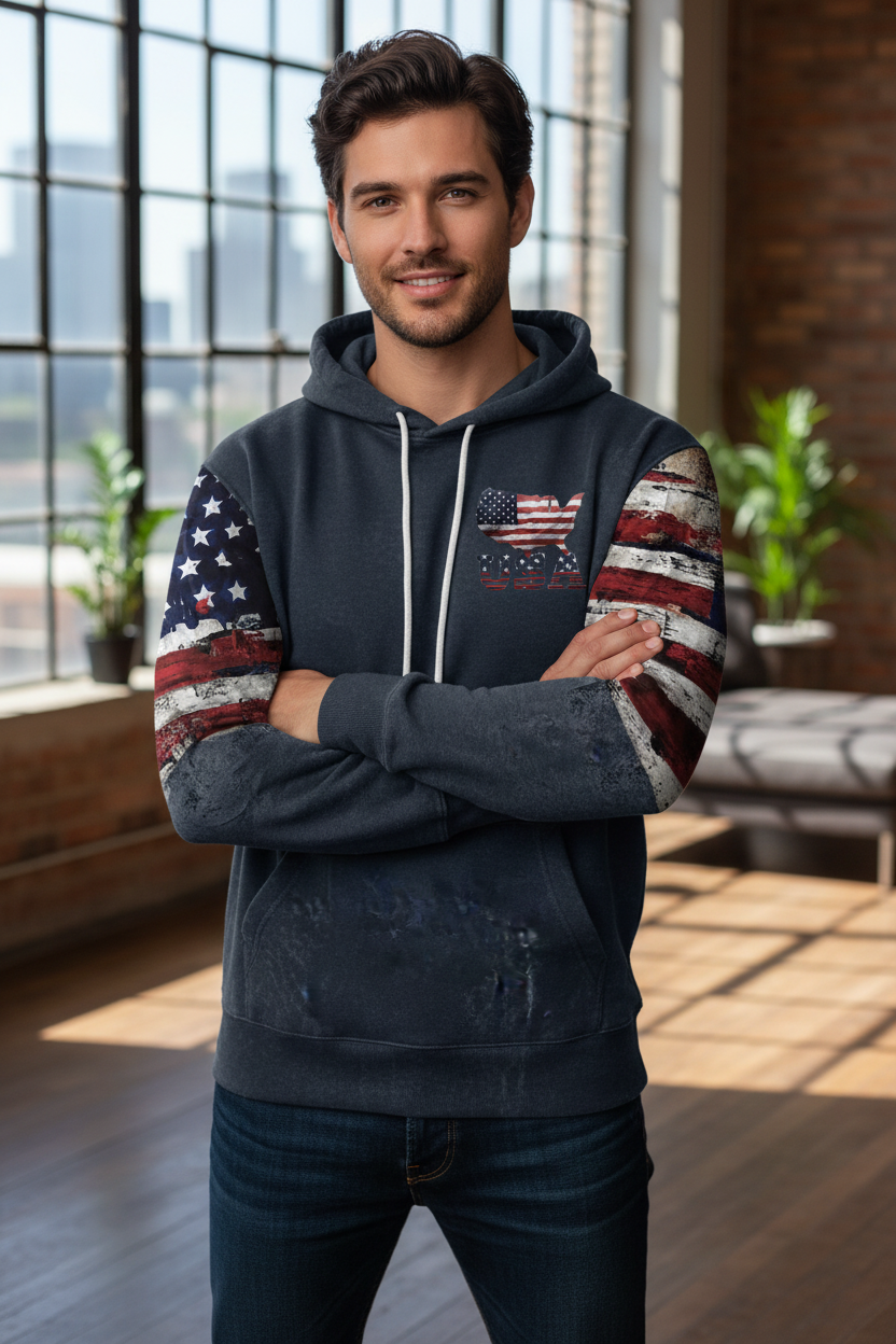 Patriotic Graphic Hoodies for Men