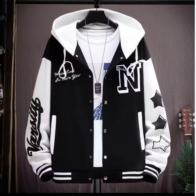 Modern Stylish Varsity Men's Hooded Jacket