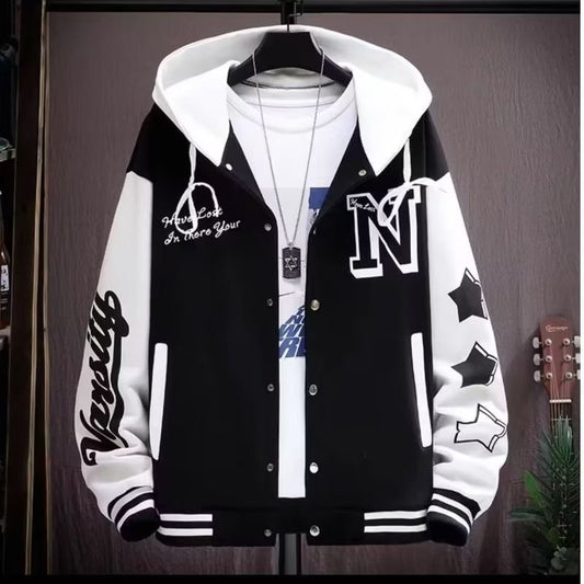 Modern Stylish Varsity Men's Hooded Jacket