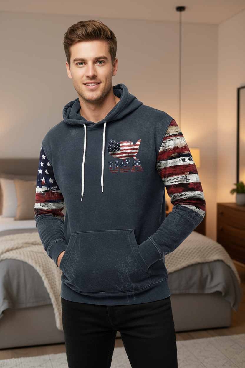 Patriotic Graphic Hoodies for Men