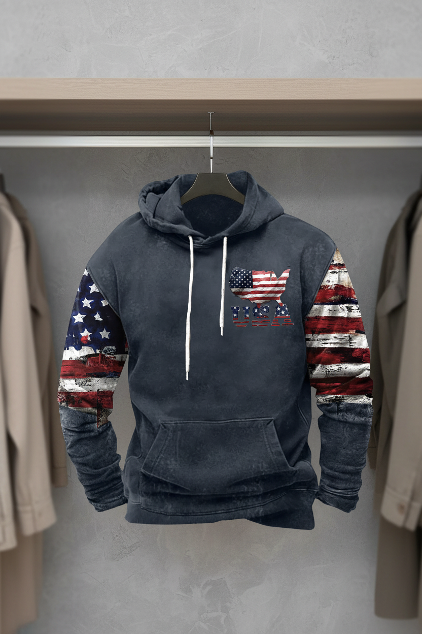 Patriotic Graphic Hoodies for Men